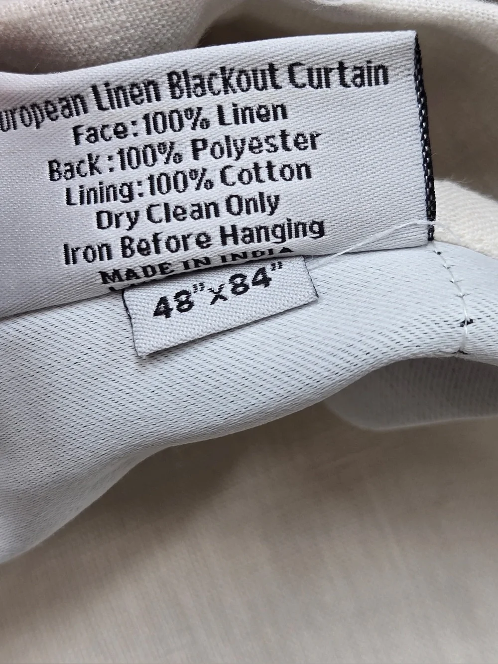 NWT QUINCE Set Of 2 48x84 European Linen True Blackout Curtains Cream 0677